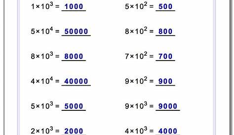 intro to exponents worksheets