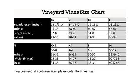 vineyard vines outlet size chart