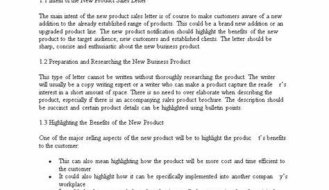 sample letter for selling a product