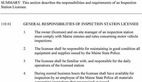 Maine State Inspection Manual