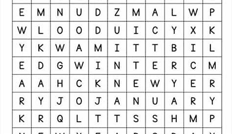 Free January Word Search Printable Puzzle Set for Kids