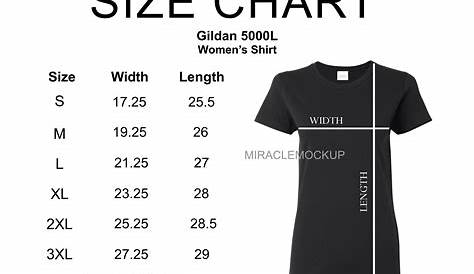 gildan women's size chart