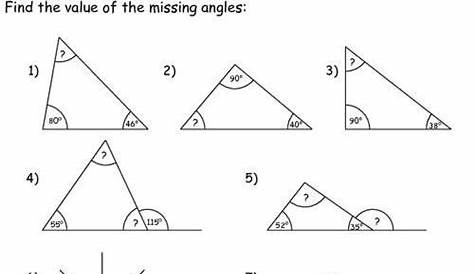 missing angles worksheet