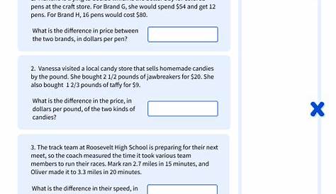 Compare Unit Rates (Verbal Descriptions) Worksheets [PDF] (7.RP.A.1