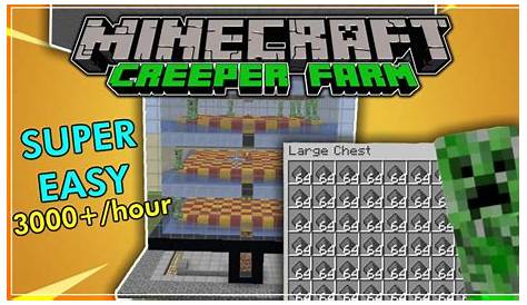 EASY Minecraft Creeper Farm tutorial | 3000+ Per Hour Gunpowder Farm