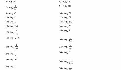 Logarithms Worksheet | Logarithm | Numbers