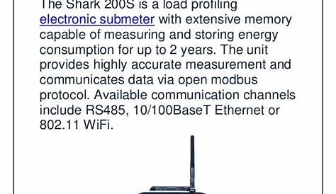Shark 200s Power Meter Advanced Data Logging Wifi Submeter - PDF