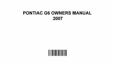2008 pontiac g6 owners manual