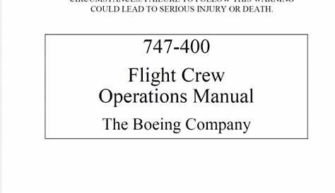Boeing 747-400 Flight Crew Operations Manual by The Boeing Company
