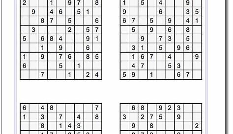 Hard Sudoku Printable 6 Per Page - Printabler - Sudoku Printable