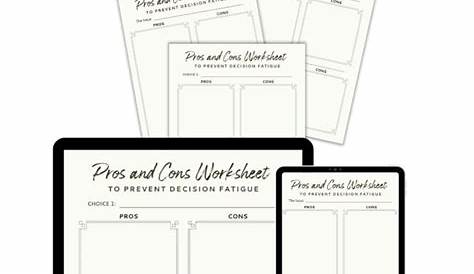 Pros and Cons Worksheet Printable (Editable Online)