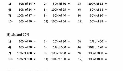 percent equation worksheets