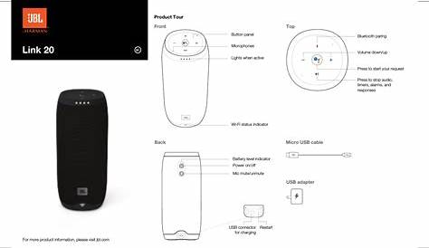Harman JBLLINK20 Portable Wireless Speaker User Manual TR03993 JBL LINK