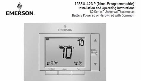Emerson 1F85U-42NP (Non-Programmable) Installation and Operating Manual - Manuals Books