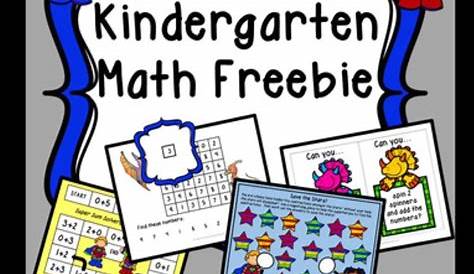 FREE Math Activities for Pre-K, Kindergarten and 1st Grade