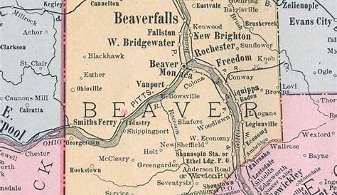 Beaver County, Pennsylvania 1911 Map by Rand McNally, Beaver Falls