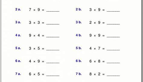 multiplication test for 4th graders
