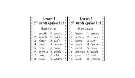 journeys spelling list grade 1