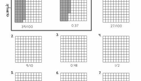 Shading Decimals On A Grid Worksheet