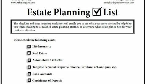 simple estate planning worksheets