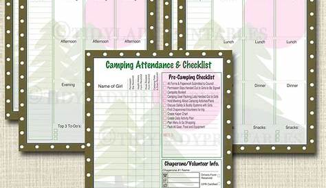 ️Boy Scout Campout Planning Worksheet Free Download| Gmbar.co