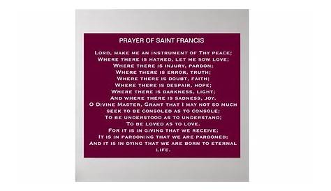 Prayer of Saint Francis Poster | Zazzle