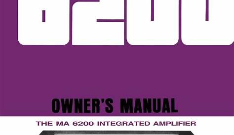 MCINTOSH MA6200 OWNER'S MANUAL Pdf Download | ManualsLib