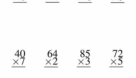 multiplying 2 digits by 1 digit worksheet