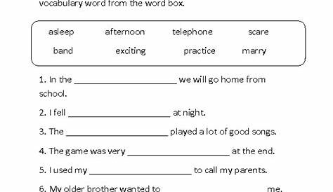 Grade 4 Vocabulary Worksheets - OTILA WEB
