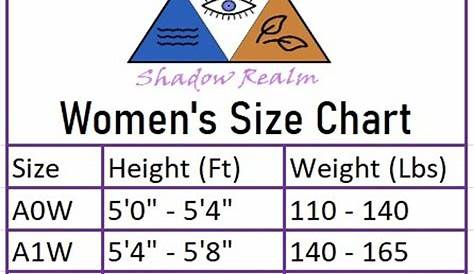 womens gi size chart