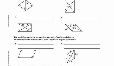 50 Properties Of Parallelograms Worksheet