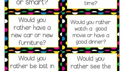 Would you rather...? ESL cards. | Oral language activities, This or