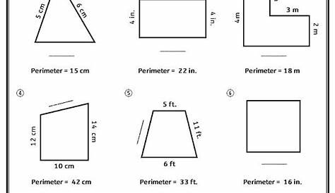 perimeter and area of triangle worksheets