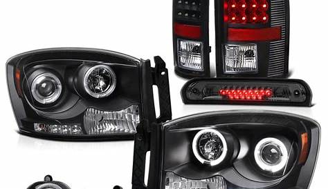 2007 2008 Dodge Ram 2500 Black Halo LED Headlights Taillights Foglamps