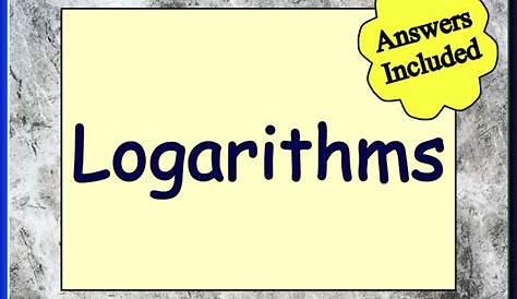logarithms worksheet with answers