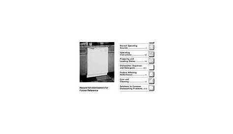 Frigidaire Dishwasher Manual PDF | 1200 series manual available for