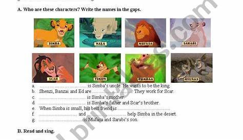 The Lion King - ESL worksheet by pcordoba