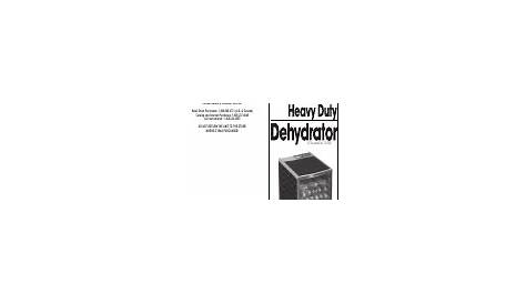 Pdf Download | Cabela's Heavy Duty Dehydrator 75-0201 User Manual (8 pages)