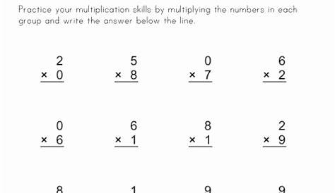 single digit multiplication worksheets