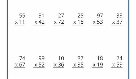 multiplication double digits worksheet
