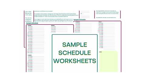 schedule worksheets templates