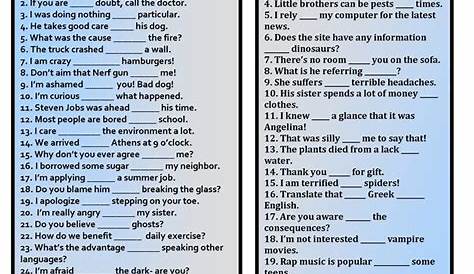 english grammar exercises advanced level