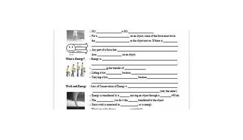 5.1 What is Energy - Work, Power, and Energy - Guided Notes Worksheet