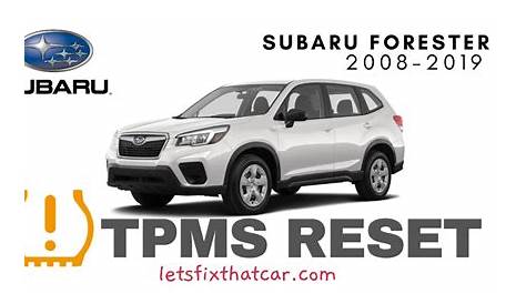 TPMS Reset: Subaru Forester 2008-2019 Tire Pressure Sensor - Let's Fix That Car