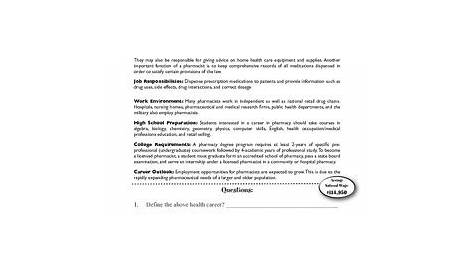 printable pharmacy technician worksheets