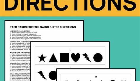 Three-Step Directions | Task cards, Directions, Task