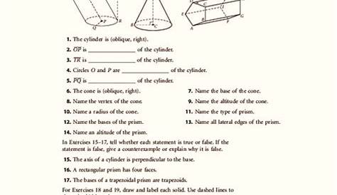 cross sections of solids worksheet