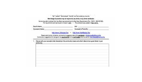 Citizenship In Society Merit Badge Worksheet - Fill Online, Printable