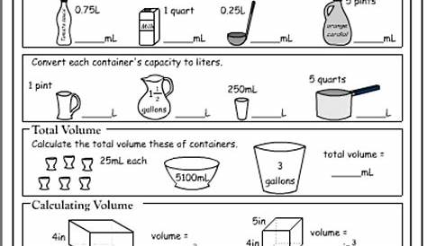 Year 4 Volume And Capacity Worksheets