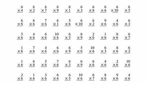 Multiplying (1 to 10) by 6 (A)